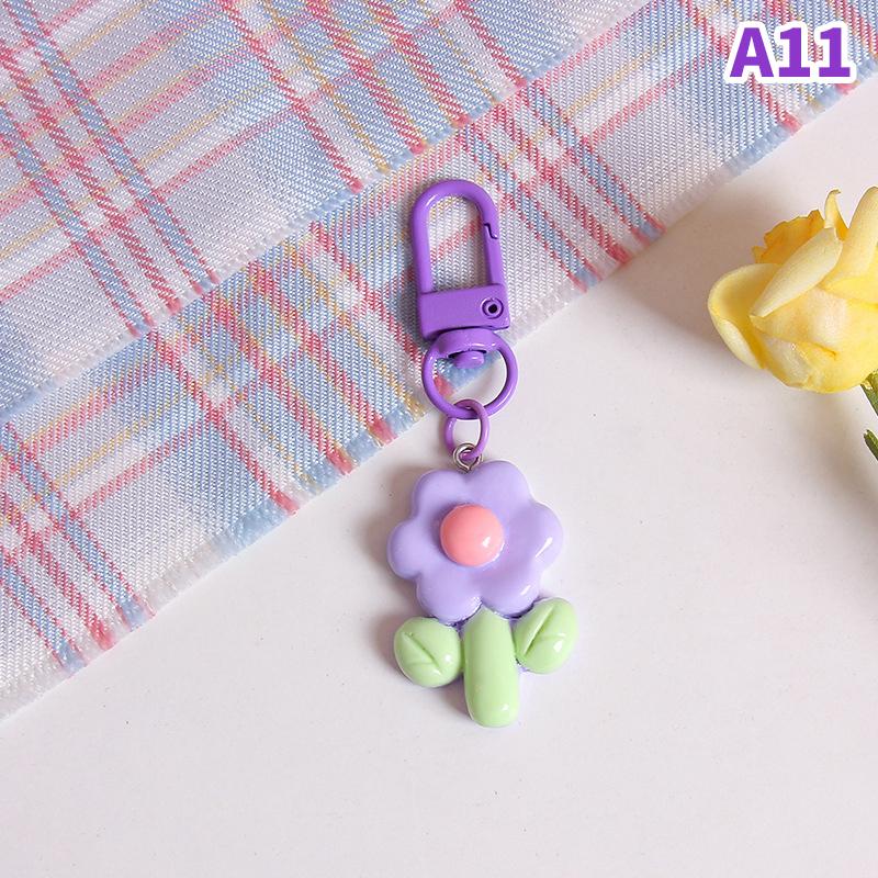 Корейский стиль конфетный цвет тюльпан цветок кулон брелок сумка украшения наушники чехол украшения автомобиль ключи аксессуары