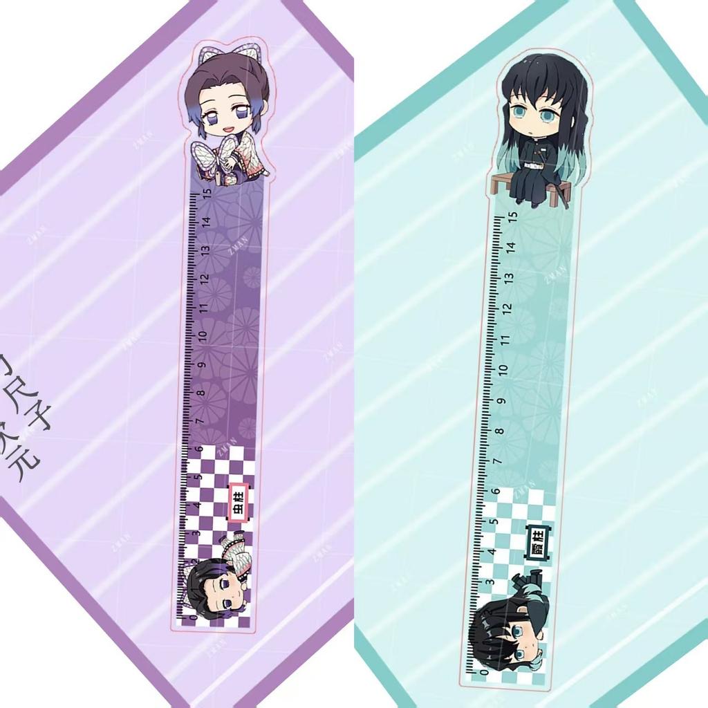 Demon Slayer Ruler Student Stationery Drawing Measuring Butterfly Tokito Muichiro Ruler Gift for Best Friend
