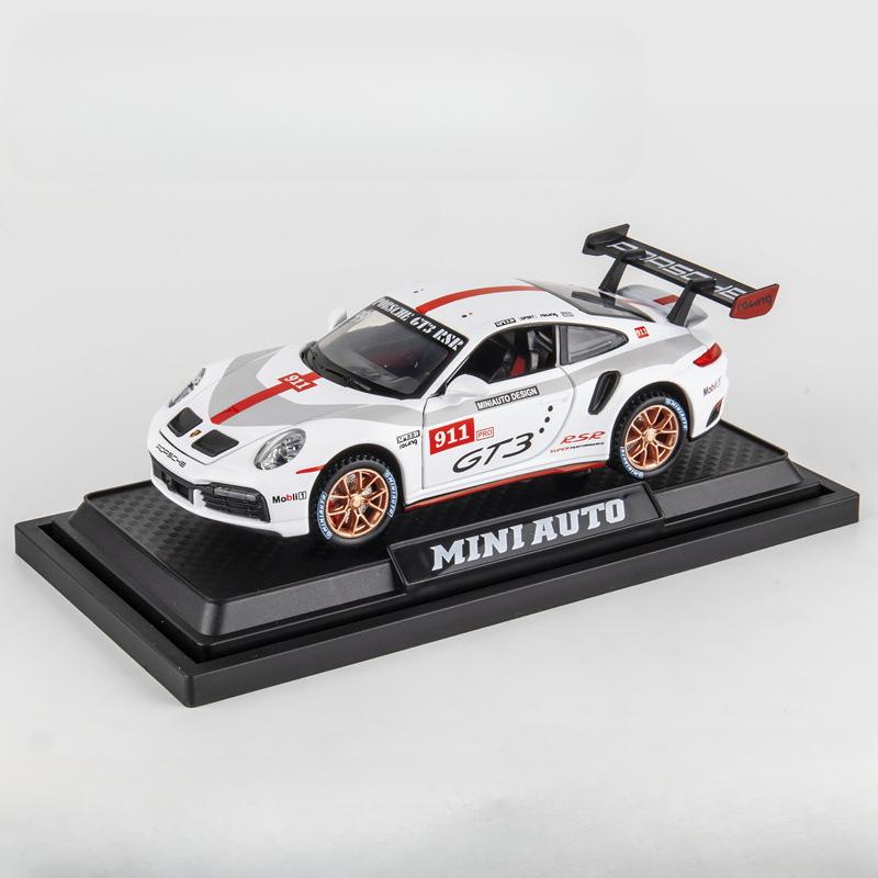 1/32 Porsche 911 GT3 RSR Sports Car Toy Alloy Diecast Scale Model Simulation Racing Pull Back Wheel Suspension Collection Toys for Boys