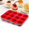 Silicone Round Mold 12 Holes Mini Muffin DIY Cupcake Cookies Fondant Baking Pan Non-Stick Pudding Steamed Cake Mold Baking Tool