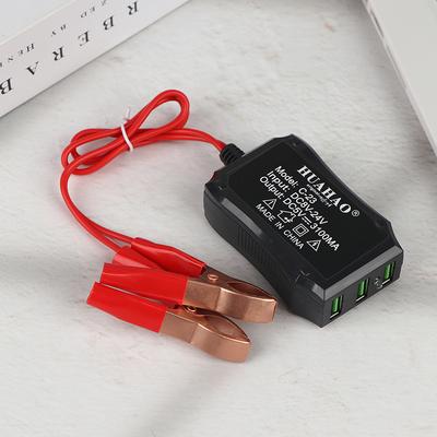 1/2 шт. Адаптер питания USB 12 В 24 В на 5 В для экстренной зарядки телефона с 3 портами USB и зажимом для аккумулятора