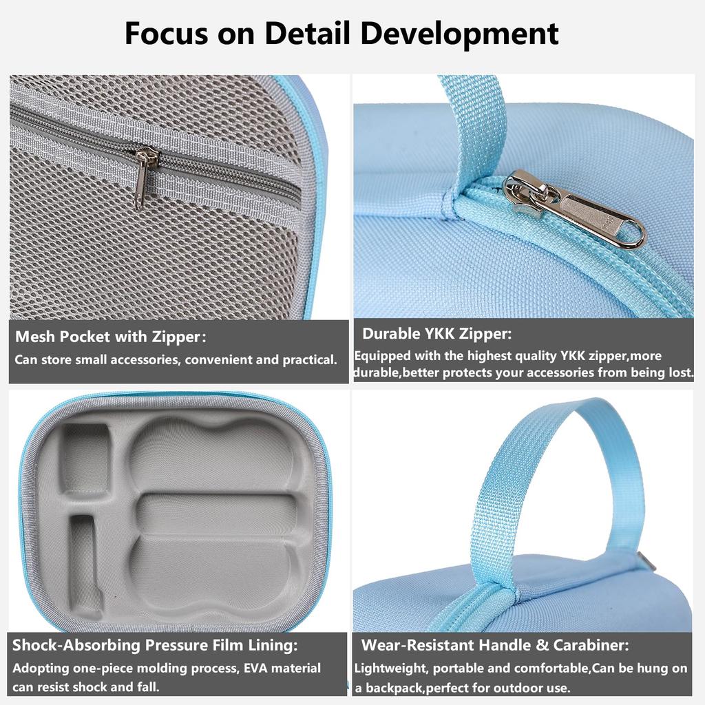 Storage Bag for DJI Neo-Portable Hard Travel Carrying Case with YKK Zipper for DJI Neo Drone Aceessories-Blue