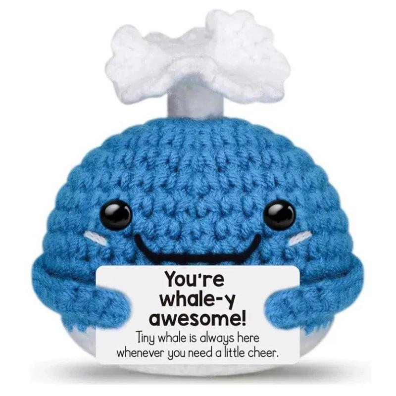 Customizable Positive Potato Funny Avocado Duck Cute Knitted Crochet Doll With Card For Mom Dad Friend Birthday Cheer Up Gift