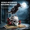 Dark Academia Gothic Crow Skull MOC Building Blocks Spooky Raven Desk Decor Creative Bricks Assembly Toy Holiday Gifts 1358Pcs