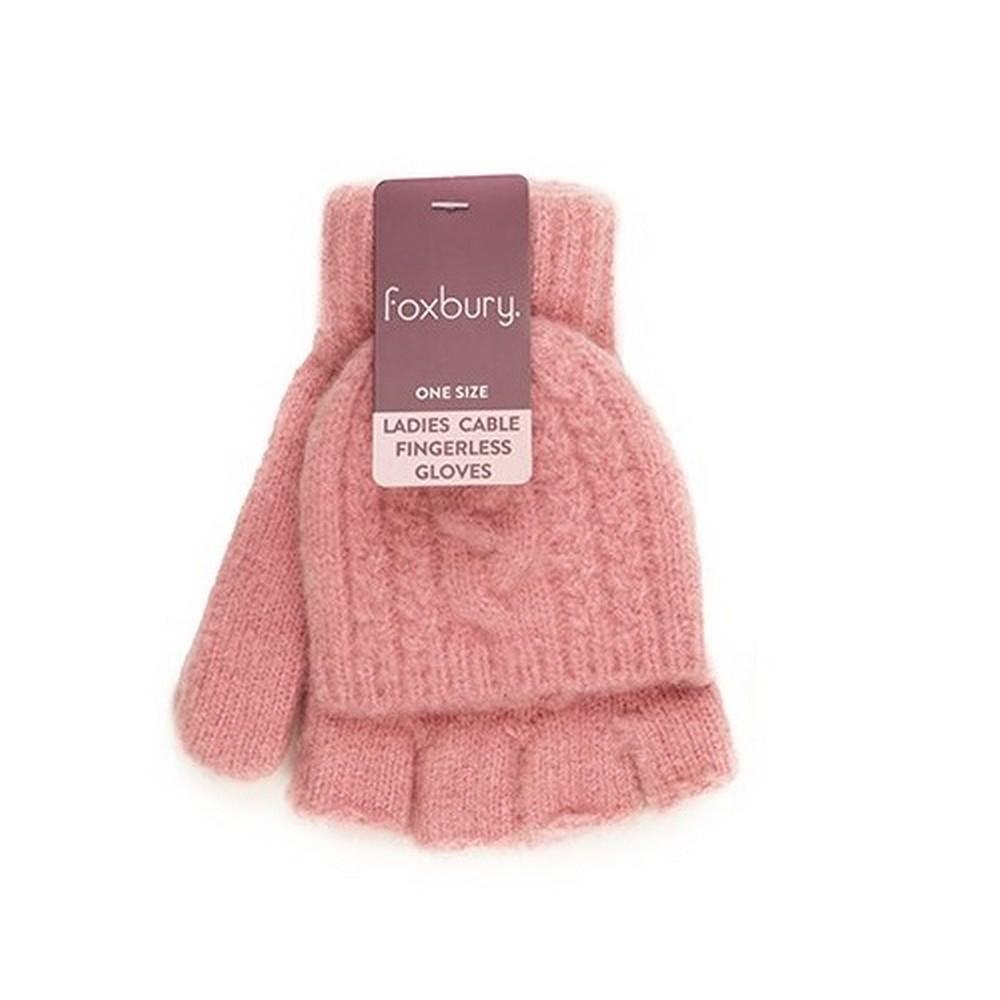 Foxbury Womens/Ladies Cable Fingerless Gloves