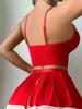 European & American Sexy Maid Lingerie Set: Passionate Uniform with Bra, Mini Skirt, and Thong