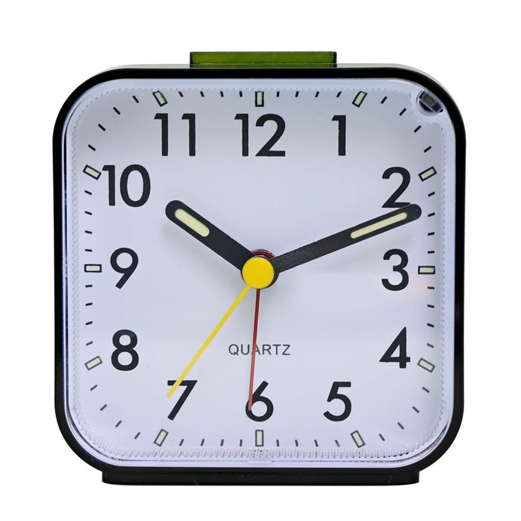 Простой ночник Маленький будильник, Прикроватный настольный с функцией повтора Бытовые креативные пластиковые кварцевые часы