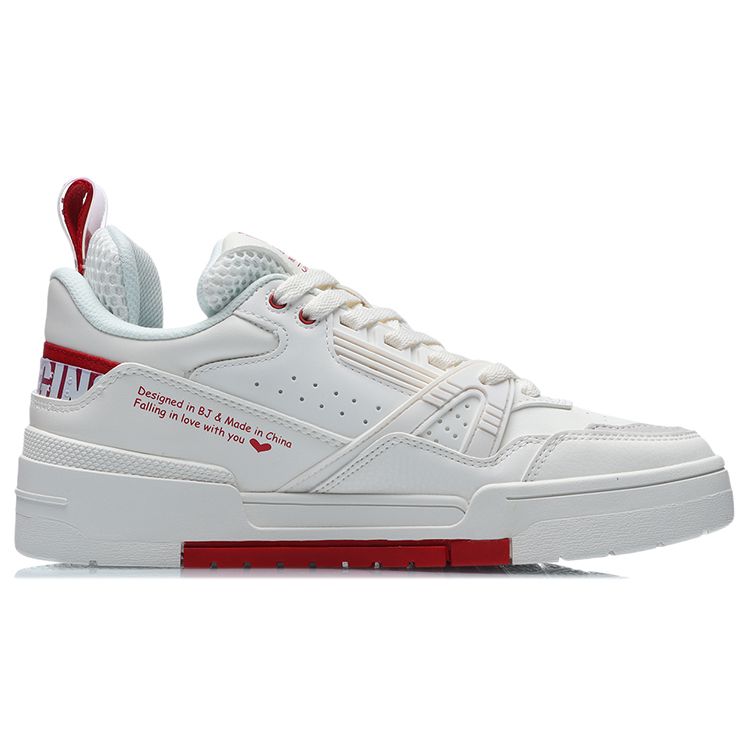Li Ning 001 Btc нескользящие износостойкие низкие кроссовки для скейтбординга женские кроссовки белые красные AECR002-4