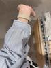 Элегантный женский кардиган в вертикальную полоску в корейском стиле, с длинным рукавом - Повседневный, свободного кроя, защитный от солнца, для многослойности, на весну и лето