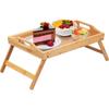 Bamboo Bed Tray Folding Legs with Handles Breakfast Tray for Sofa Eating,Drawing, Food Tray for Breakfast In Bed,Reading or Working