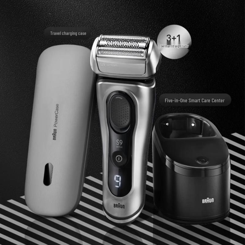 Braun Электробритва Series 9 9077cc с чистящим центром и подарочной упаковкой, штекер CN (адаптер в комплекте)