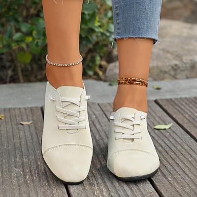 Мода 2025 Новая горячая распродажа Лоферы Женские туфли на высоком каблуке Большой размер Клинья На шнуровке Лодочки Уличная Повседневная Офисная и Карьерная обувь Женская Zapatos