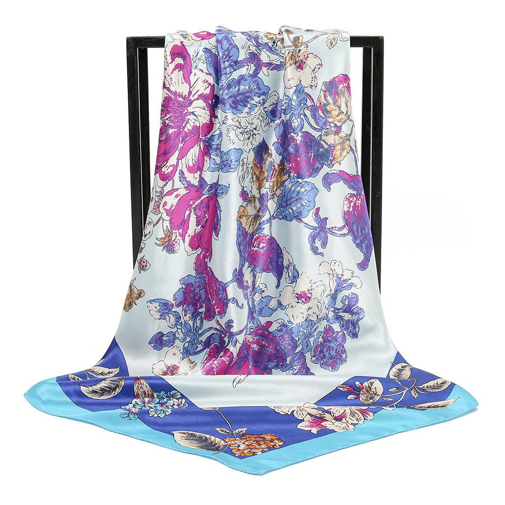 Spring and Autumn Women's Cashew Print Square Scarf Fashion Commuting Versatile Headscarf Stained Rose Square Scarf