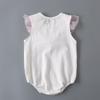 Летние кружевные боди для новорожденных девочек, белый хлопковый комбинезон без рукавов, комбинезон, одежда