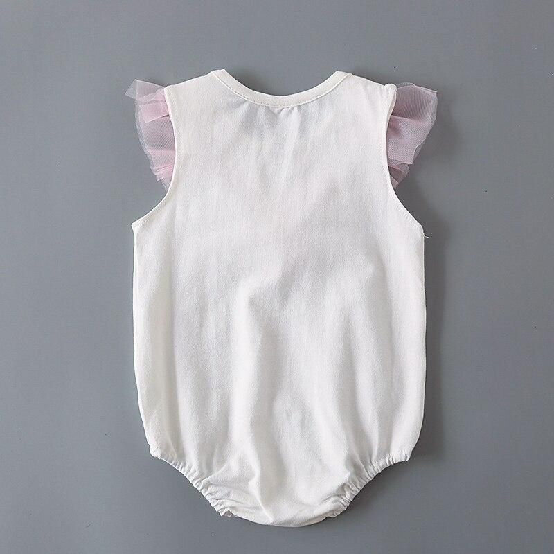 Летние кружевные боди для новорожденных девочек, белый хлопковый комбинезон без рукавов, комбинезон, одежда