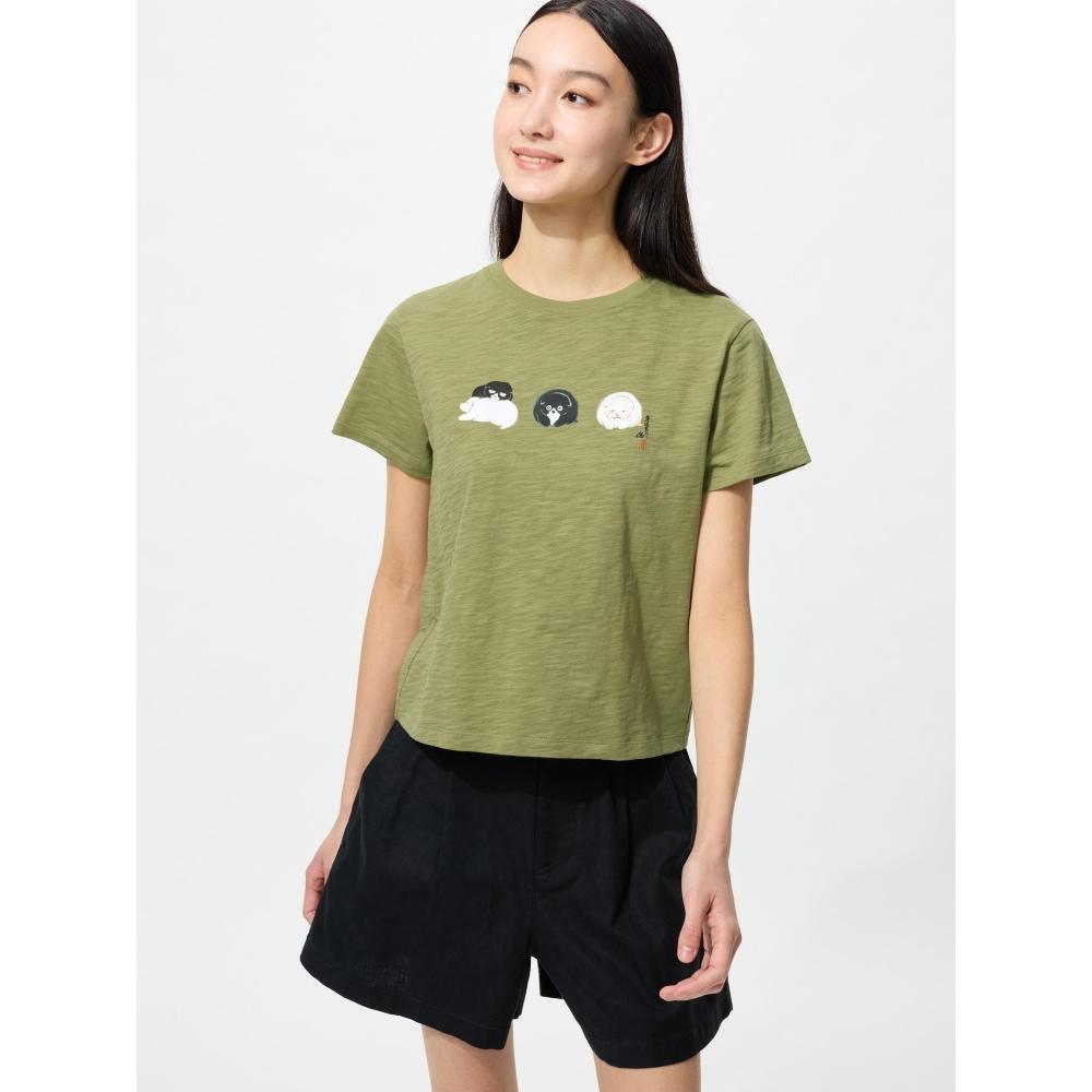 Uniqlo Япония Японский узор Животные Ut Короткая длина