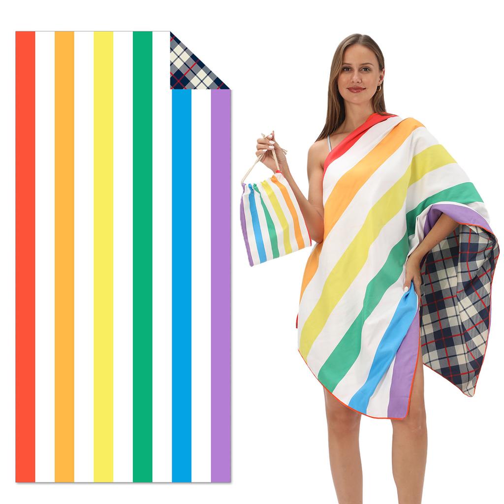 New, Double-sided Velvet Beach Towel Quick-drying Sports Towel Printed Bath Towel