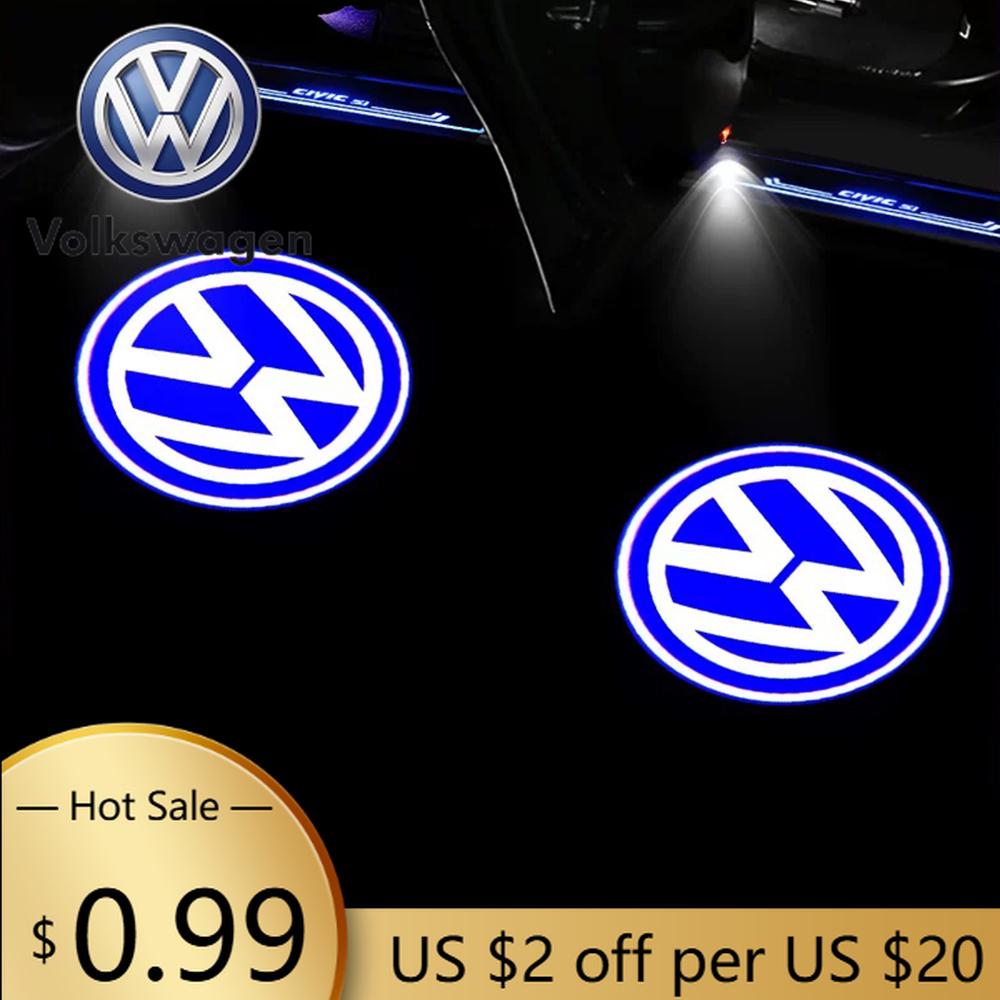 For VW Volkswagen Jetta MK5 Golf 2PCs LED Welcome Projector Light Door Lamp For VW Golf 5 6 7 7N Touran CC Passat Magotan B6 B7