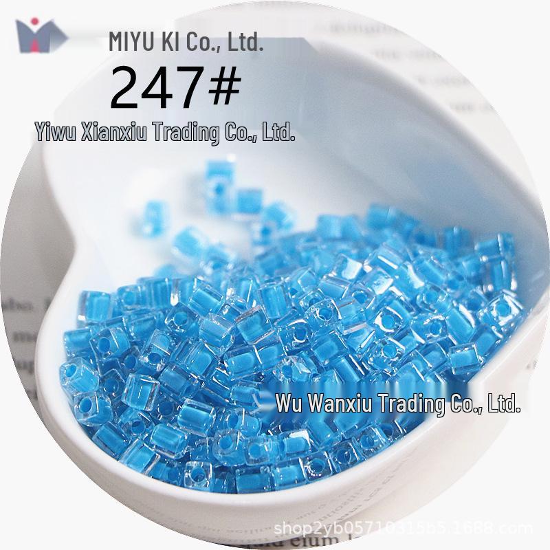MIYUKI 4mm Transparent Dyed Core Sugar Cube Beads for DIY Bracelets