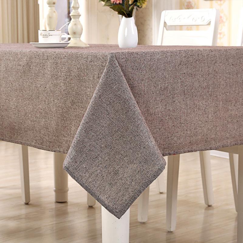 Simple Solid Color Cotton Linen Tablecloth Rectangular Tablecloth Dust-proof Table Cover Home Dining Room Decoration Tablecloth