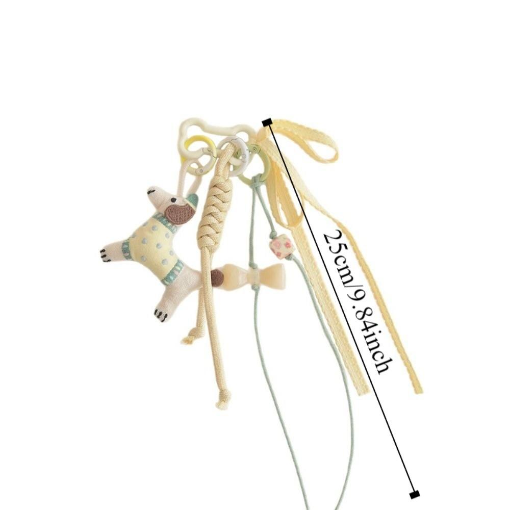 Polyester Braided Rope Bag Pendant Fabric Animal Couple Keyring  Girls Couple Girlfriends