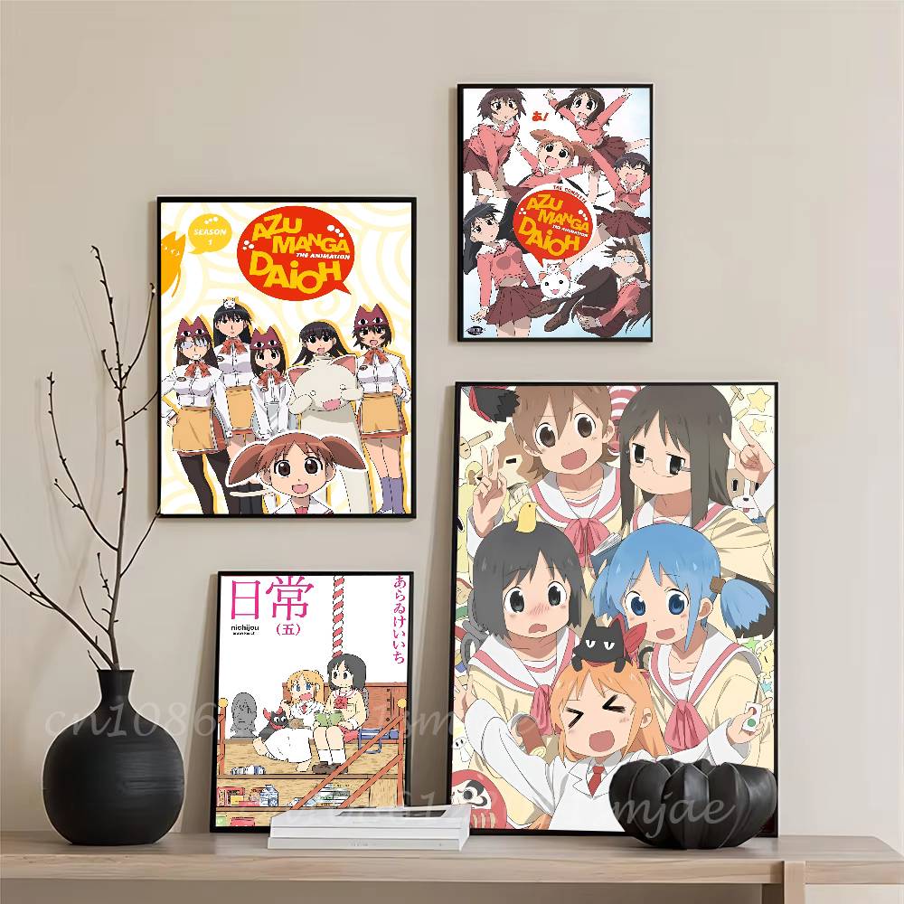 1 шт. Популярный аниме-плакат-наклейка Nichijou, водостойкая настенная art для гостиной, спальни, домашнего декора