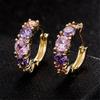 Cao Shi Elegant Multicolor Zircon Spliced Earrings for Trendy Women
