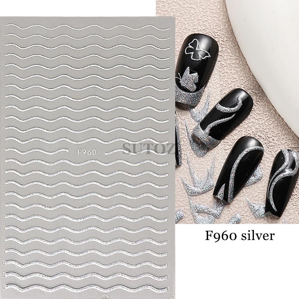 Наклейка для ногтей, сверкающая полая пентаграмма, линии в форме сердца, линии, перья для укрепления ногтей, клей для задней части ногтей, наклейки для ногтей