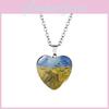 Красивое ожерелье в форме сердца с дизайном «Звездная ночь» и «Подсолнухи» Ван Гога