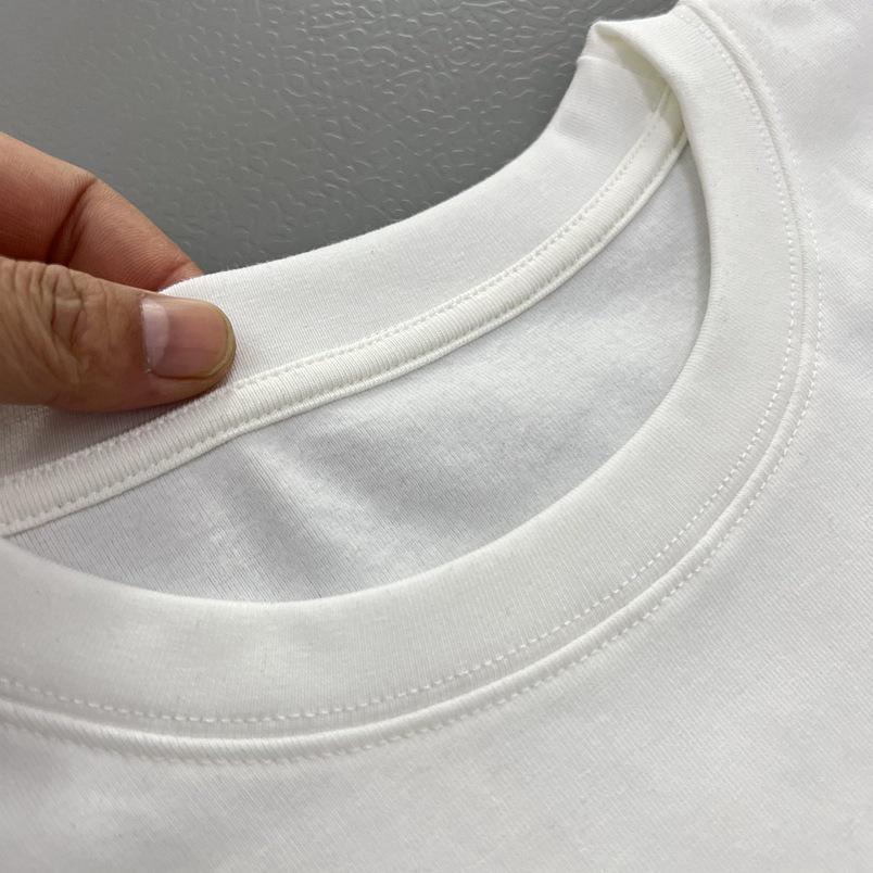 Women's White Round Neck Puppy Print T-Shirt - Short Sleeve, Loose, Versatile, Slimming Top for Spring/Summer