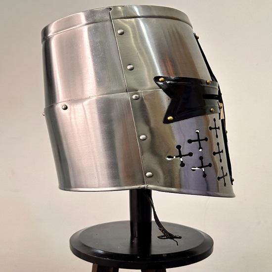 Knight Templar Helmet Holy Cross Templar Crusader Helmet Knight Armor  Steel Helmet LARP Helmet Halloween Costume