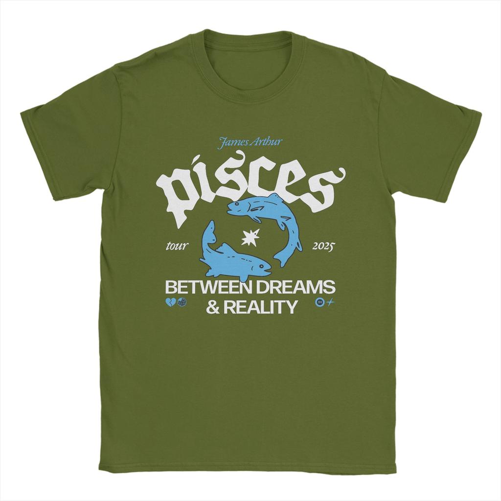Men TShirts James Arthur Pisces  Casual Pure Cotton Tees Short Sleeve  T Shirts Crew Neck Clothes Plus Size