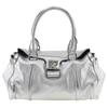 With Logo Handbag Silver Calfskin Women Used