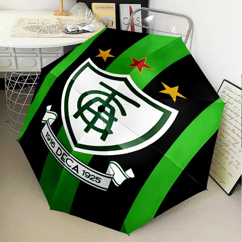 1PC Green Shield Emblem Design Printed Umbrella Folding umbrella, automatic umbrella 8-Frame for Travel, camping Fan gifts Christmas Gifts