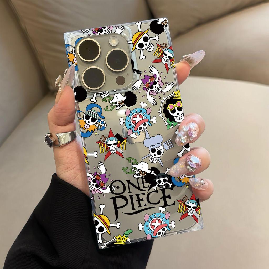 Прозрачный квадратный чехол-трубка для защиты iPhone 15 Plus 13 14 Pro Max 12 11 16 ProMax, защита от окисления, полноэкранный цельный чехол с рисунком