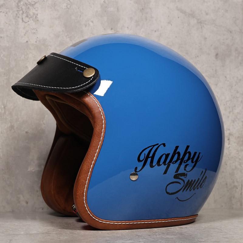 Vintage-Style 3/4 Motorcycle Helmet Men Women ABS Material DOT Certified Half With Visor