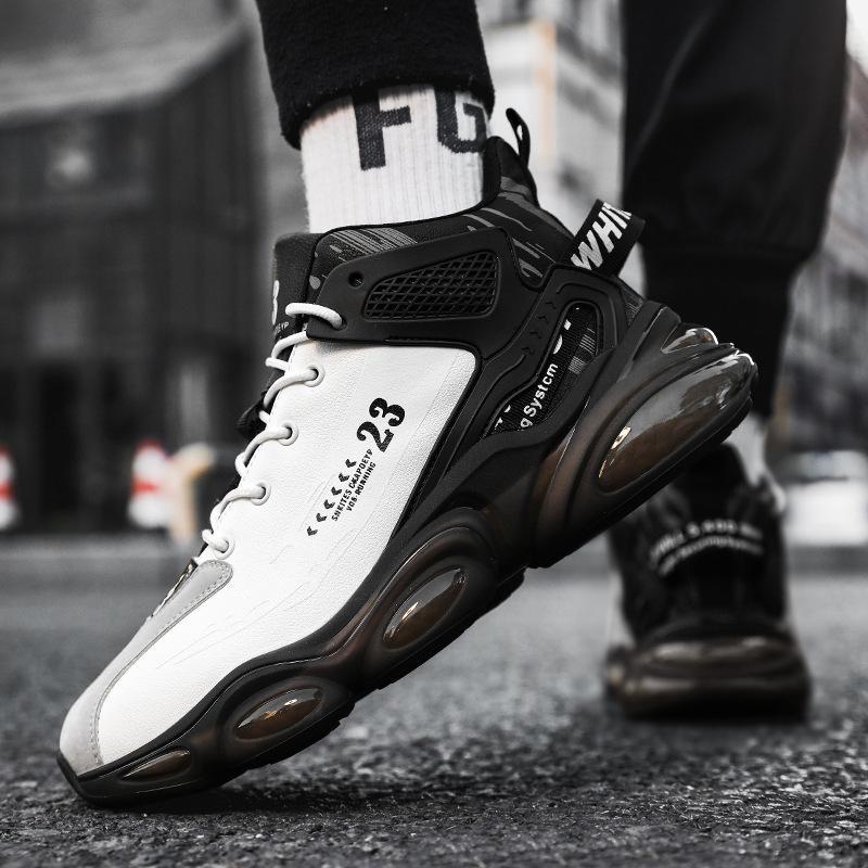 Мужские высокие баскетбольные кроссовки 2023 года на осень — молодежная повседневная модная обувь на толстой подошве