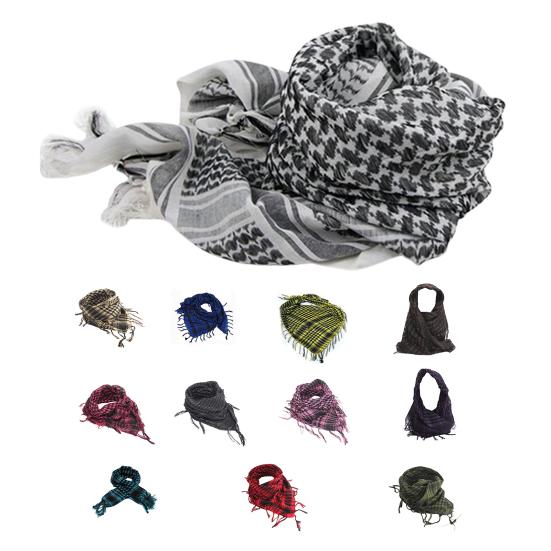 Unisex Scarf Cotton Shawl with Tassels Plaid Pattern Keffiyeh Scarf for Winter Work Street Wear