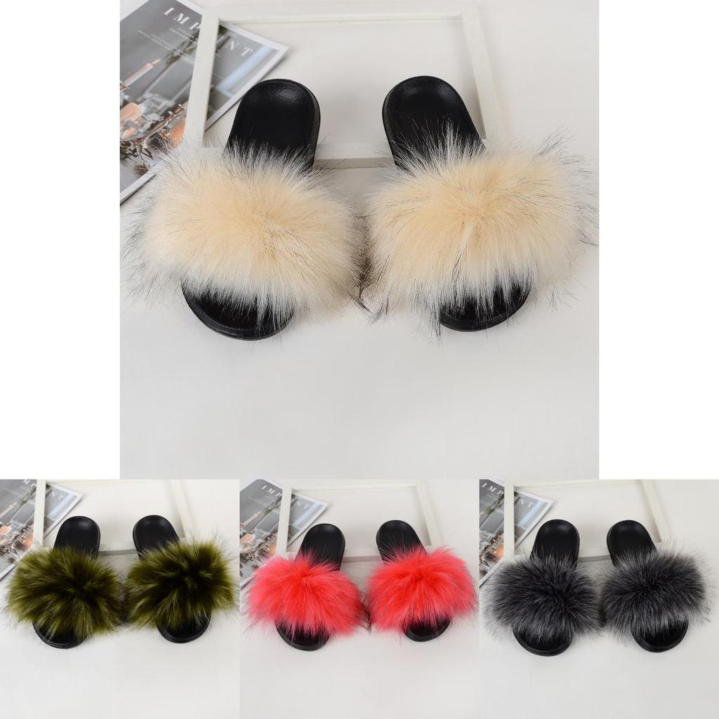 Cozy Girls Home Outdoor Slides With Soft Fur Decoration And Furry Design