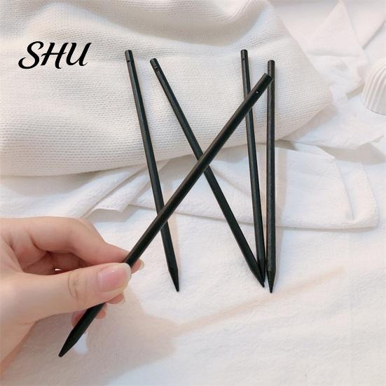 Slip-free Hair Clips 2Pcs Chinese Style Hairpin Black Wood Chopsticks Stick High Bun Hairpins Women Long Pin Decoration Fashion Accessories