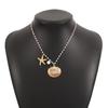 N12010 New Ocean Series Pearl Necklace, Light Luxury French High-end Starfish Shell Collarbone Chain