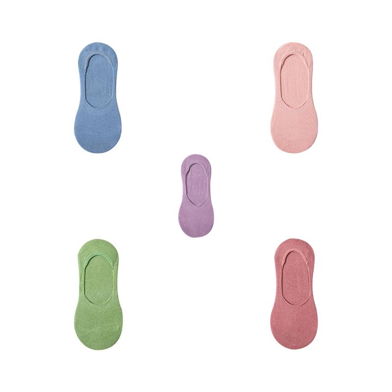 5 Pairs Women's Invisible Cotton Socks Summer Thin Shallow Pop-socks Breathable Sweat Absorbent Mesh Spring Boat Socks