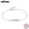 WOSTU Authentic 925 Sterling Silver Simple Ring Bracelet for Women Simple Basic Bracelet for Female Fine Jewelry Wedding Gift