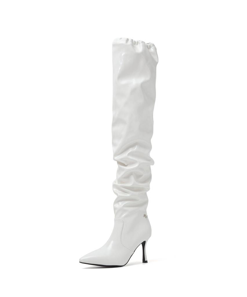 Ssimeez Slouch String Boots Heel (White)