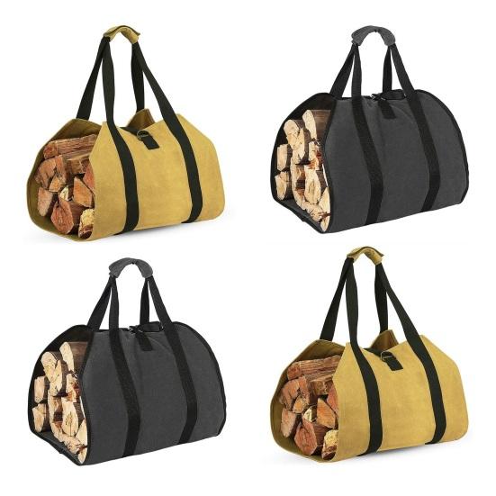 Сумка для хранения дров Yousheng Canvas с усиленной ручкой, водонепроницаемая ткань, складная конструкция, сумка для хранения дров