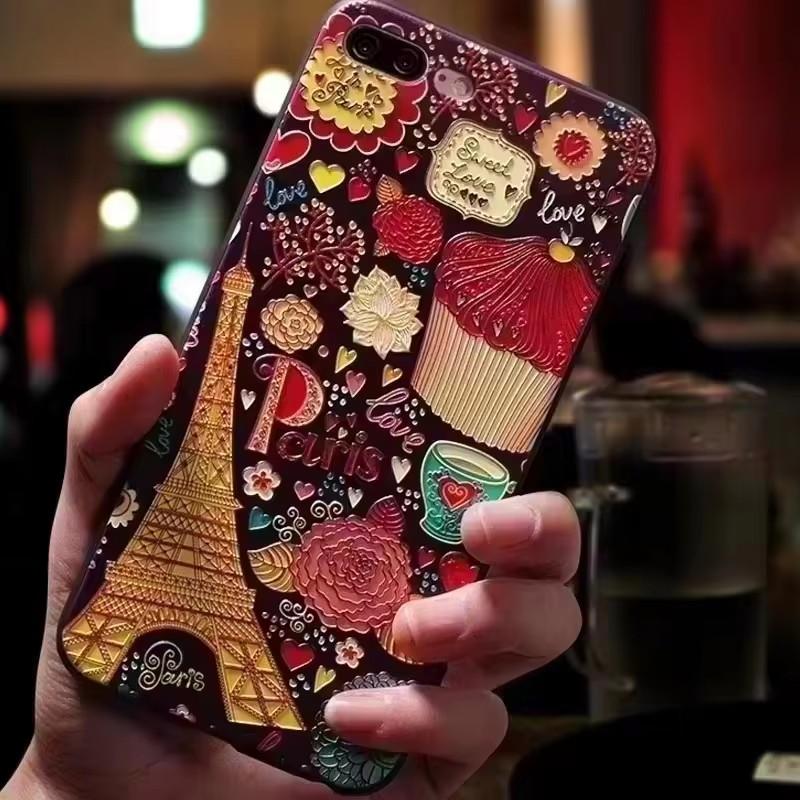 Чехол для Sony Xperia XZ2 / XZ2 Compact / XZ2 Premium, силиконовый чехол с 3D-рельефом цветов для Sony Xperia XZ2 Premium, мягкий