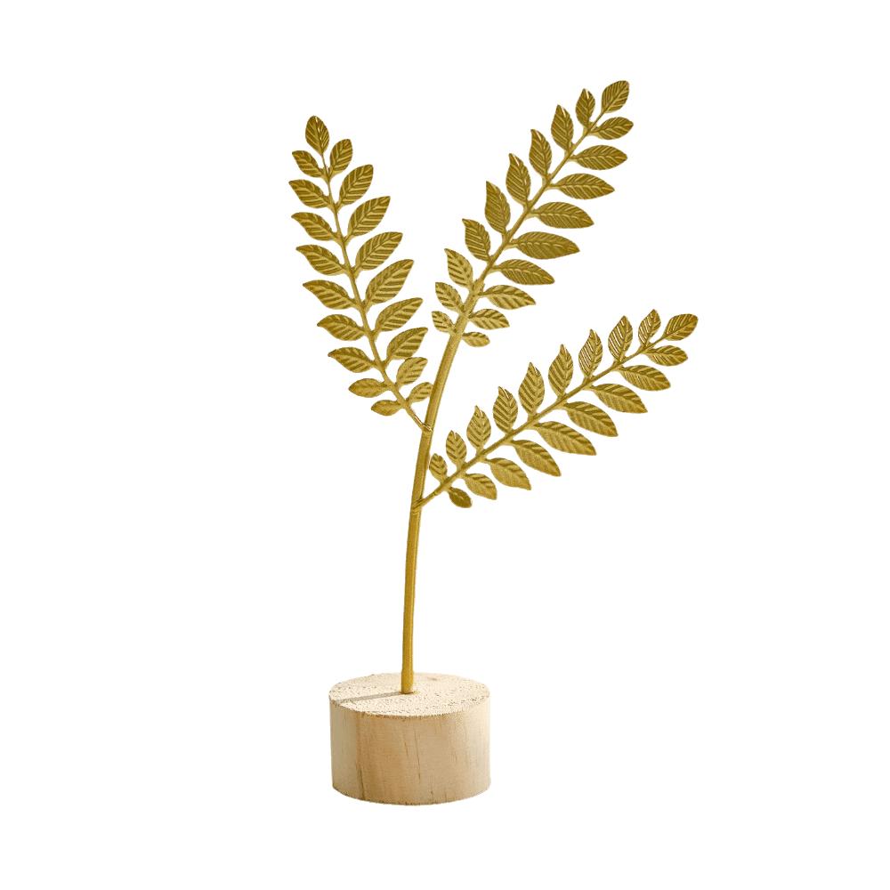 Gold Green Ginkgo Leaf Ornament Hollow Out Leaves Tabletop Decoration Home Decoration
