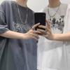 Новая летняя футболка с короткими рукавами для мужчин, тренд в корейском стиле, простой топ с короткими рукавами, свободная повседневная брендовая футболка в гонконгском стиле