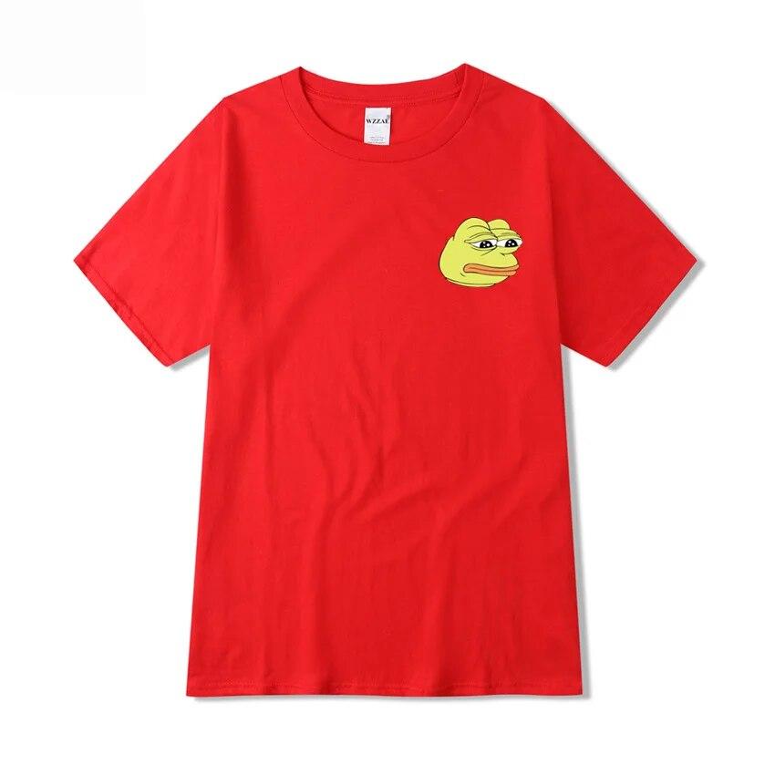 Летняя футболка унисекс Sad Frog Unisex Clothing Печатные забавные футболки Повседневные топы с короткими рукавами Хлопковая футболка для унисекс Свободная футболка