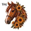 Textile Patchwork Starter Floral Horse Kit, Fabric DIY Zero Based Sewing Project Kit for Adults, Handmade Wall Decor Craft